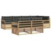 vidaXL Conjunto de sof&aacute;s de exterior 7 uds. Blanco y Antracita
