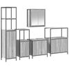 vidaXL Juego de muebles de ba&ntilde;o 5 uds. Sonoma Gris y Negro