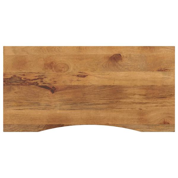 vidaXL Tablero escritorio con curva madera mango rugosa 110x60x2,5 cm