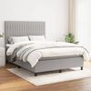 vidaXL Cama box spring con colch&oacute;n tela gris claro 140x190 cm