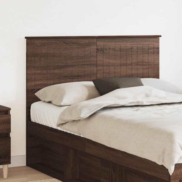 vidaXL Cabecero con cabecera Roble Marr&oacute;n 120 cm Madera contrachapada