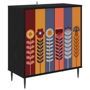 vidaXL Aparador ESSEN Roble Negro 69 x 33 x 76 cm Madera de ingenier&iacute;a