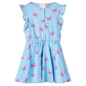 Vestido infantil sin mangas con botones azul 104