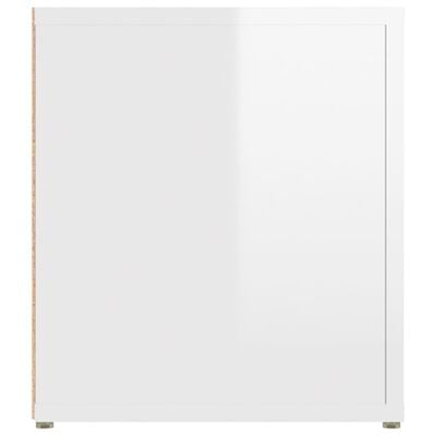 vidaXL Mueble de TV madera contrachapada blanco brillo 80x31,5x36 cm