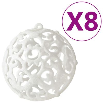 vidaXL Juego de bolas de Navidad 100 piezas blanco