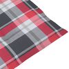 vidaXL Sillas de jard&iacute;n 2 uds con cojines cuadros rojos madera de teca