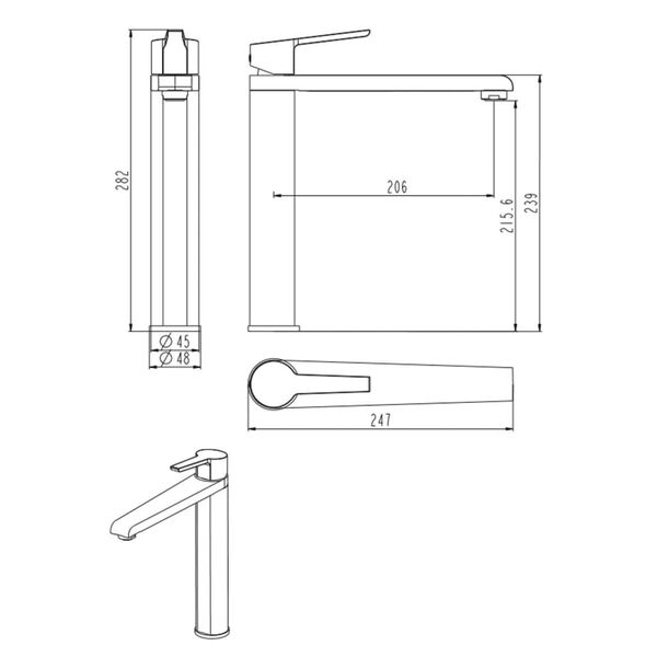 SCH&Uuml;TTE Mezclador de fregadero VITA color acero inoxidable