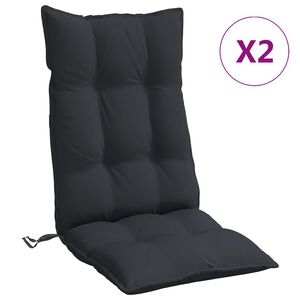 vidaXL Cojines de silla con respaldo alto 2 uds tela Oxford negro