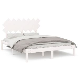 vidaXL Estructura de cama madera maciza blanco 140x200 cm
