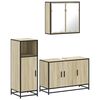 vidaXL Set de muebles de ba&ntilde;o 3 pzas madera contrachapada roble Sonoma