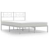 vidaXL Estructura cama sin colch&oacute;n con cabecero metal blanco 140x200cm