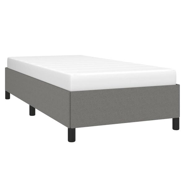 vidaXL Estructura de cama sin colch&oacute;n tela gris oscuro 90x190 cm