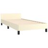vidaXL Estructura de cama sin colch&oacute;n cuero sint&eacute;tico crema 90x190 cm