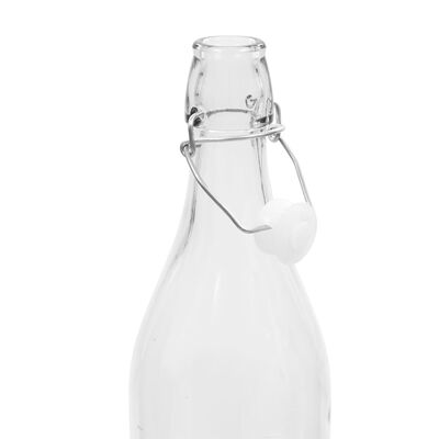 vidaXL Botellas de vidrio con cierre de clip 24 unidades 1 L