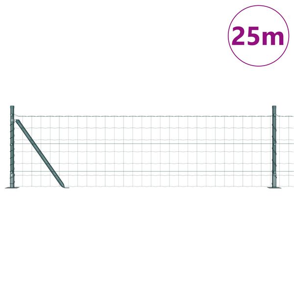 vidaXL Valla con Poste Verde 0,4 x 25 m Acero y PVC