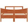 vidaXL Estructura cama con cabecero madera pino marr&oacute;n cera 140x190 cm