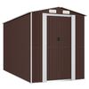 vidaXL Cobertizo jard&iacute;n acero galvanizado marr&oacute;n oscuro 192x357x223 cm