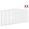 vidaXL Cestas gaviones 3 uds forma de arco hierro 400x30x160/180 cm