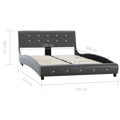 vidaXL Estructura de cama cuero sintético gris 120x200 cm