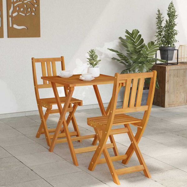 vidaXL Conjunto bistro 3 pcs Aceite Natural Madera de Acacia S&oacute;lida