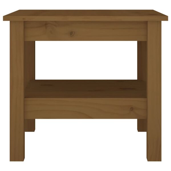 vidaXL Mesa de centro madera maciza de pino marr&oacute;n miel 45x45x40 cm