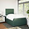 vidaXL Cama box spring con colch&oacute;n terciopelo verde oscuro 120x190 cm