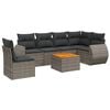 vidaXL Set de sof&aacute;s de jard&iacute;n 7 piezas con cojines rat&aacute;n PE gris