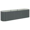 vidaXL Arriate de acero galvanizado gris 320x80x81 cm