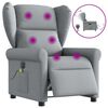 vidaXL Sill&oacute;n reclinable de masaje el&eacute;ctrico tela gris claro