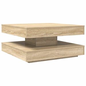 vidaXL Mesa de centro giratoria 360 grados roble sonoma 70x70x34,5 cm
