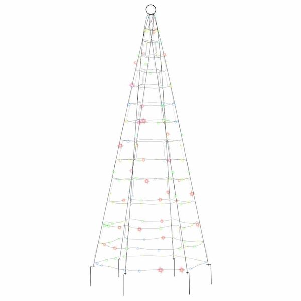 vidaXL &Aacute;rbol de Navidad en asta de bandera 200 LED de colores 180 cm