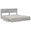 vidaXL Cama con almacenamiento con cabecera Gris Sonoma 200 x 200 cm