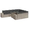 vidaXL Set de sof&aacute;s de jard&iacute;n 11 pzas y cojines rat&aacute;n sint&eacute;tico gris