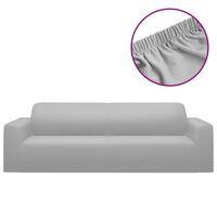 vidaXL Funda elástica para sillón de 3 plazas poliéster jersey gris