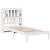 vidaXL Cama con estanter&iacute;a sin colch&oacute;n madera maciza blanco 90x200 cm