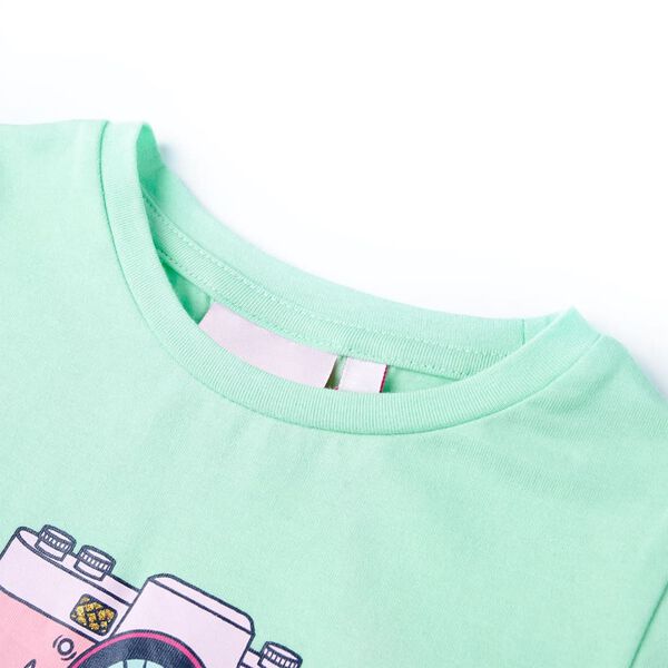Camiseta infantil verde brillante 92