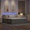 vidaXL Cama con tira de luces LED Gris Claro 200 x 200 cm tela