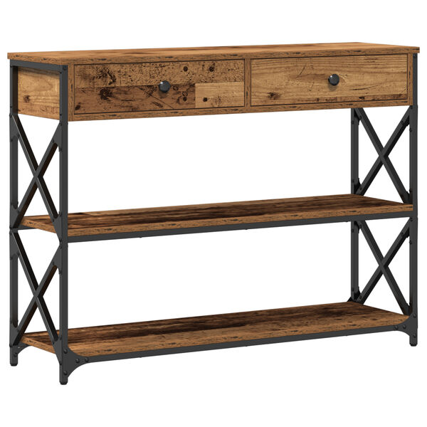 vidaXL Mesa de Consola con caj&oacute;n Madera vieja 100 x 28 x 75 cm
