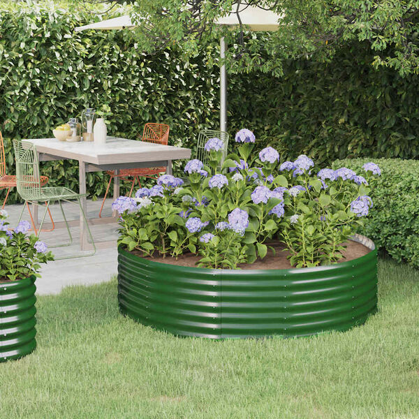 vidaXL Jardinera arriate acero galvanizado verde 140x140x36 cm