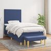 vidaXL Cama box spring con colch&oacute;n tela azul 100x200 cm
