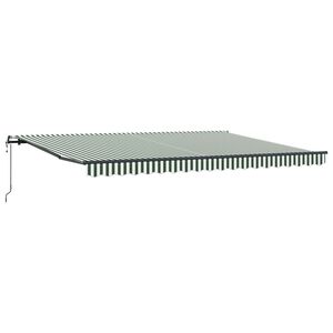 vidaXL Toldo retr&aacute;ctil Verde y blanco 450 x 350 cm Tela y Aluminio