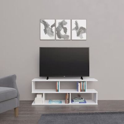 Homemania Mueble para TV Su blanco 120x29,6x45 cm