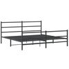 vidaXL Estructura cama sin colch&oacute;n con estribo metal negro 180x200 cm