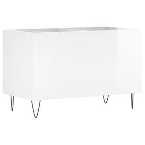 vidaXL Mueble discos madera contrachapada blanco brillo 74,5x38x48 cm