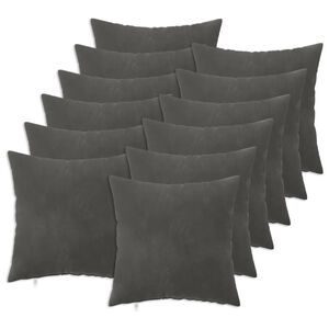 vidaXL Coj&iacute;n con almohada HEERLEN 12 uds. Gris oscuro Terciopelo