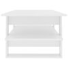 vidaXL Mesa de centro madera contrachapada blanco 110x55x42 cm