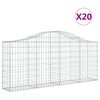 vidaXL Cestas de gaviones 20 uds forma de arco hierro 200x30x80/100 cm