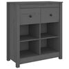 vidaXL Aparador de madera maciza de pino gris 70x35x80 cm