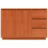 vidaXL Aparador Roble Marr&oacute;n 111 x 34 x 75 cm Madera de pino macizo