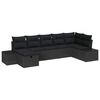 vidaXL Conjunto de sof&aacute; de jard&iacute;n 7 uds. Negro rat&aacute;n sint&eacute;tico